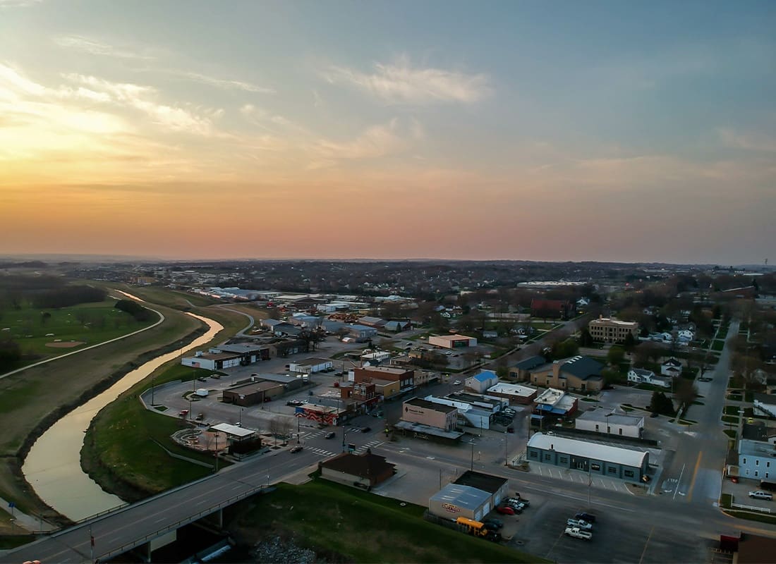 Randolph, Nebraska - Overlook of the City of Nebraska on a Nice Day With Clear Skies Giving a Nice Touch of Sun to the City and Culture That Is Below